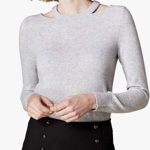 100% Cashmere❗️Karen Millen Limited Edition Light Gray Knitwear,size XS